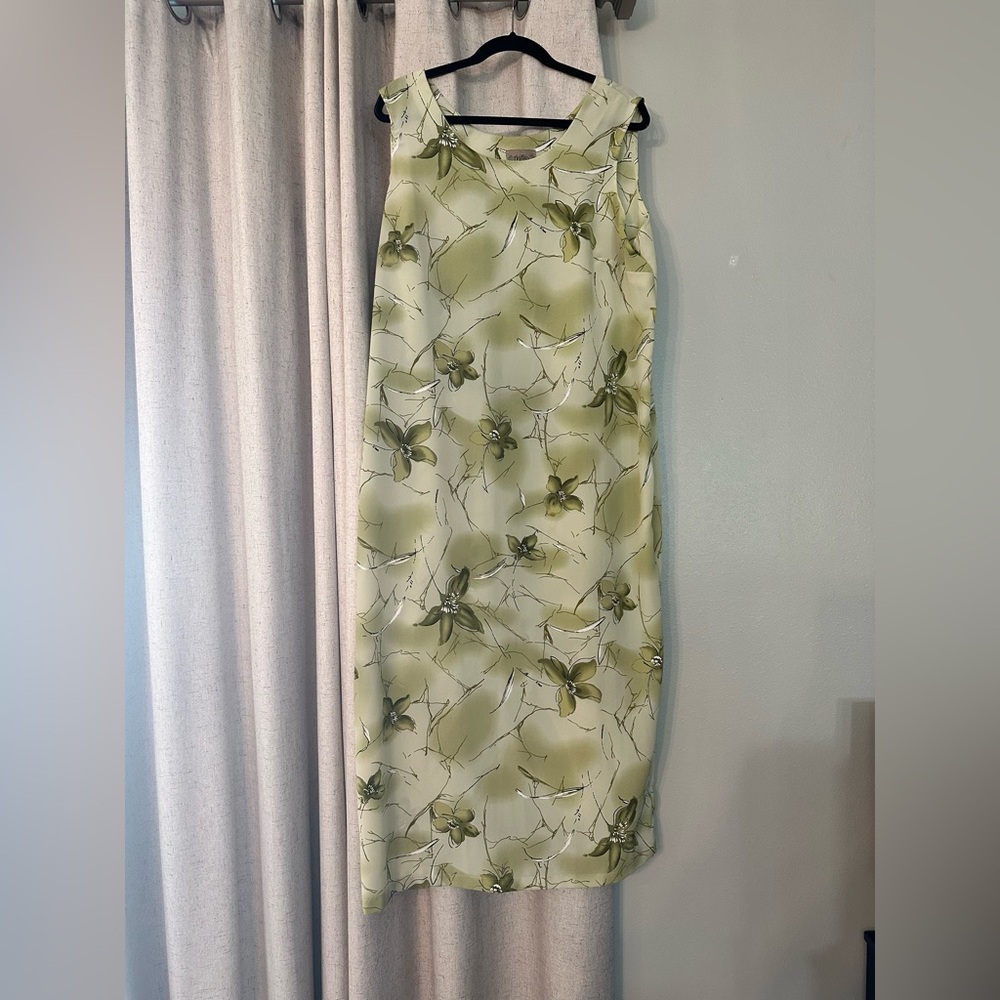 🌿 Rhythm Green Floral Sleeveless Maxi Dress Women’s Size 18